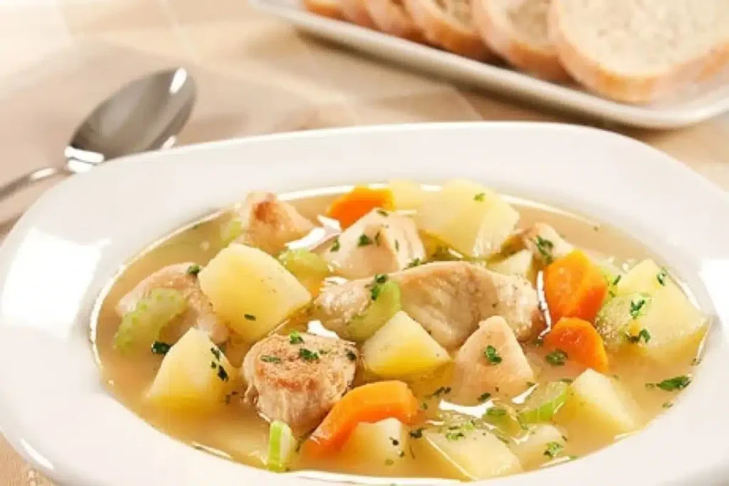 Sopa-creme de frango com verduras